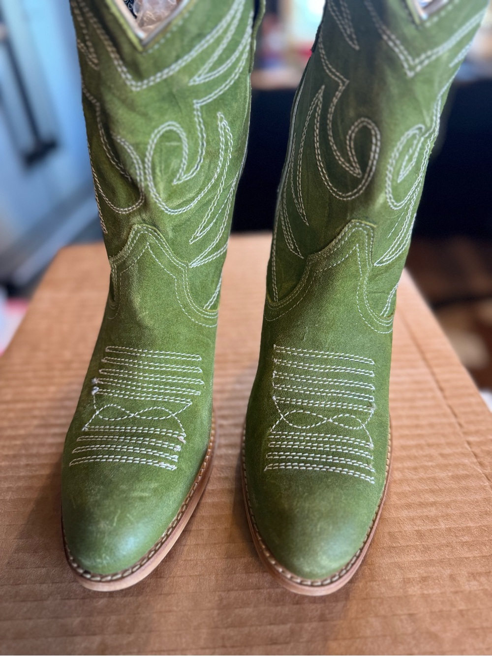 dingo Green Suede Western Ankle Boots - Picture 3 of 8